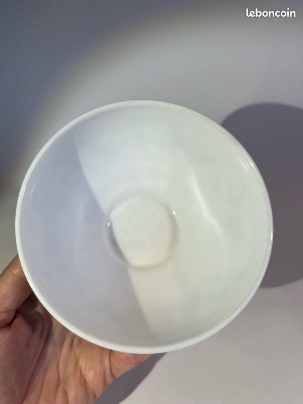 Bol Vintage Arcopal Opaline Vert à Pois Blancs - Années 70 - France