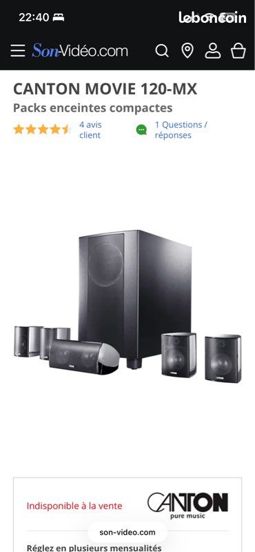 Filtre haut-parleur 2 voies 200W 4 à 8 ohms fréquence 2700 Hz
