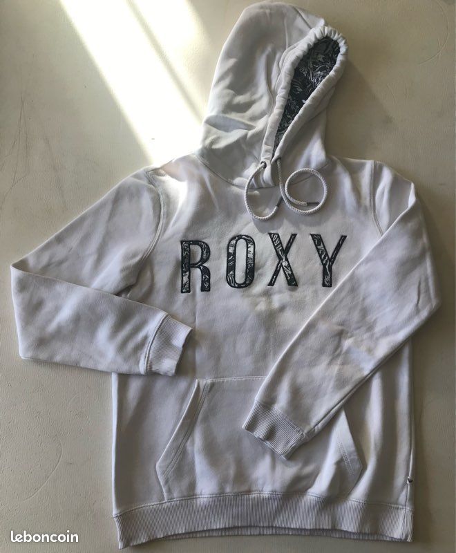 Roxy Sweat Ã Capuche Femme Blanc Surf Stoked Sweat à Capuche Pour