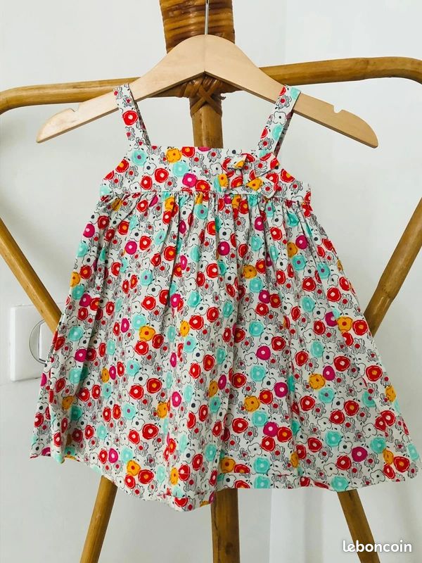 Petit Bateau Robe Bébé Fille Manches Courtes Imprimée Fleuri - 100% Coton