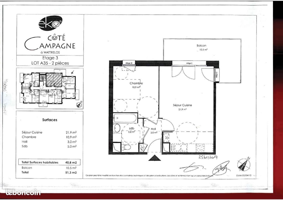 Appartement a louer wattrelos - 2 pièce(s) - 40 m2 - Surfyn