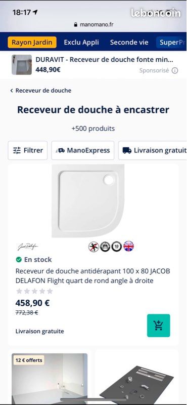 Receveur bac de douche jacob delafon (image 3)