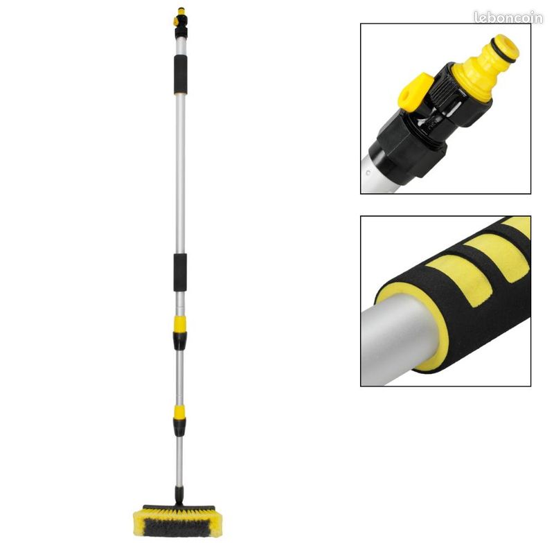 Brosse de lavage nettoyage télescopique aluminium 130-300cm -NEUF- Livraison gratuite (image 4)