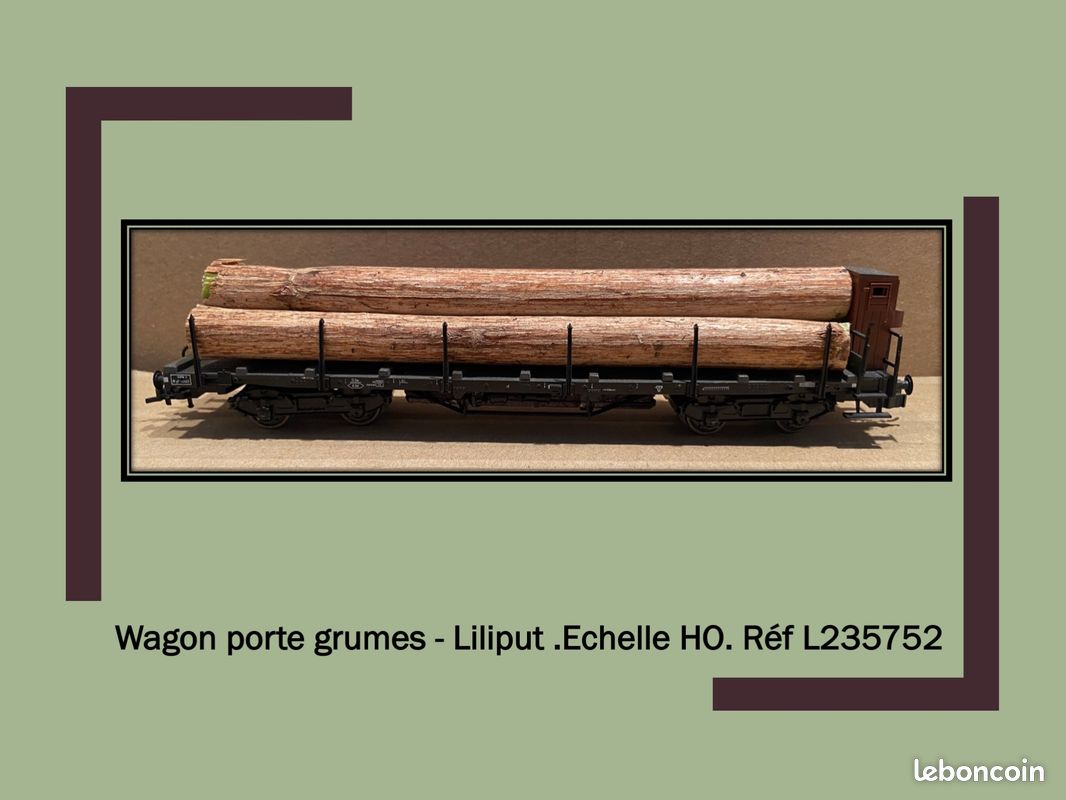 Wagon porte grumes - Liliput .Echelle HO. Réf L235752 (image 1)