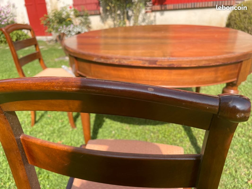 Table ovale ancienne en merisier extensible (image 6)