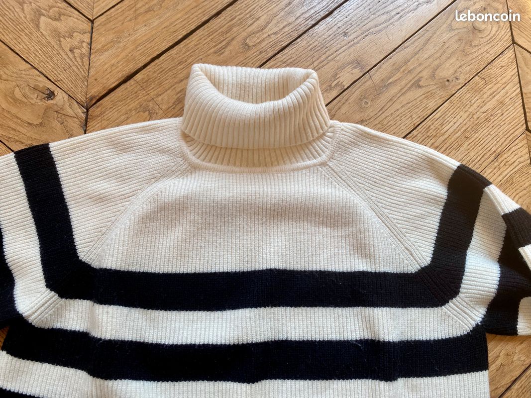 Pull Col Roulé Ivoire Zara Fille 13-14 Ans En Maille Légère (mélange Viscose)
