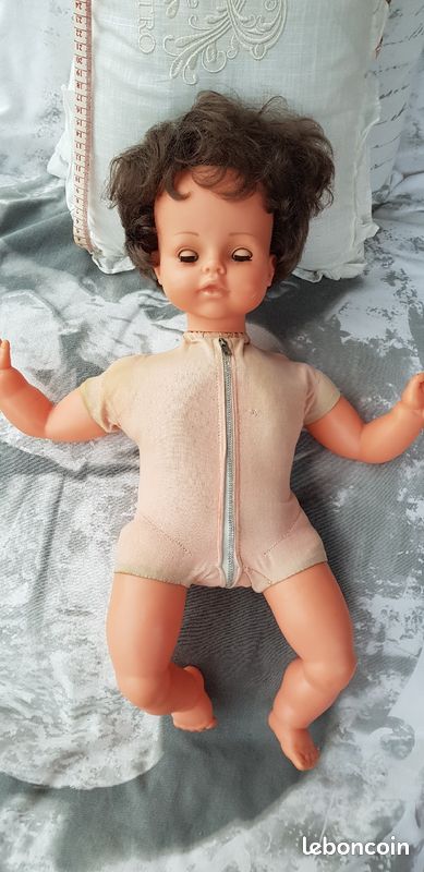 Poupée raynal vintage brune yeux verts (image 2)