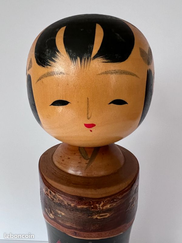 Grande Poupée Japonaise Kokeshi Artisanale – Yamagata – Années 1960 – P45