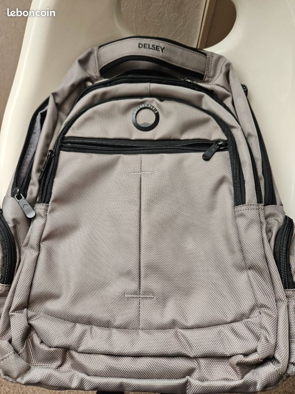 Sac à dos Delsey gris métallisé (image 1)