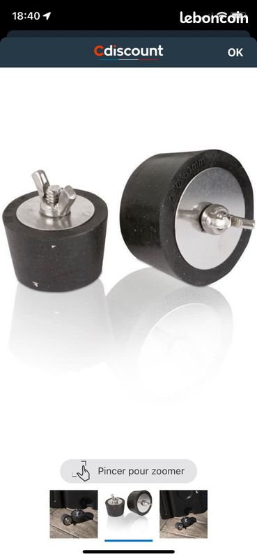 Neuf - Bouchons d’hivernage piscine (1 diam. 50mm + 1 diam. 32mm) - Neuf (image 1)