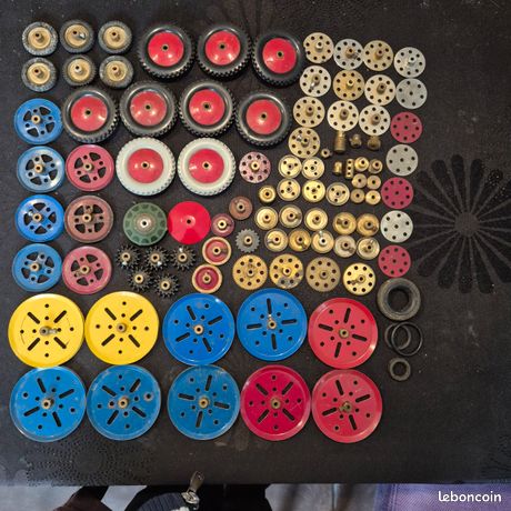 Lot De 15 Roues Meccano Anciennes Avec Pneus Caoutchouc – Pièces Détachées