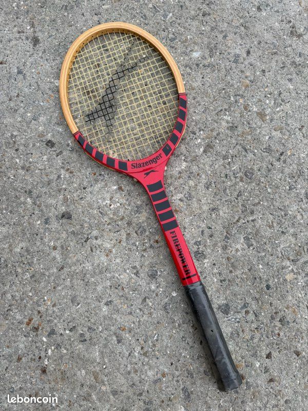 Ancienne Raquette De Tennis En Bois Slazenger - Vintage - Fabriquée En France