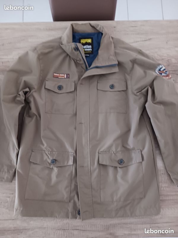 Parka Vintage Michelin Homme Taille L - Bleu - Occasion En Parfait état