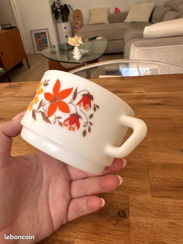 3 tasses à café Arcopal Orange jaune et rouge - Arts de la table