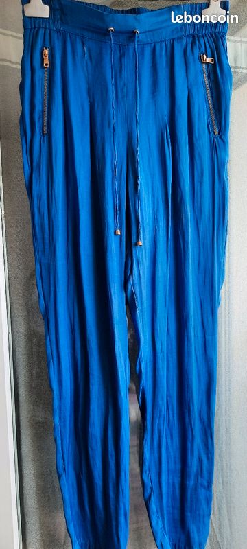 Pantalon satiné bleu roi (image 1)