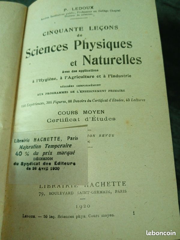 Livre ancien de sciences physiques et naturelles (image 3)
