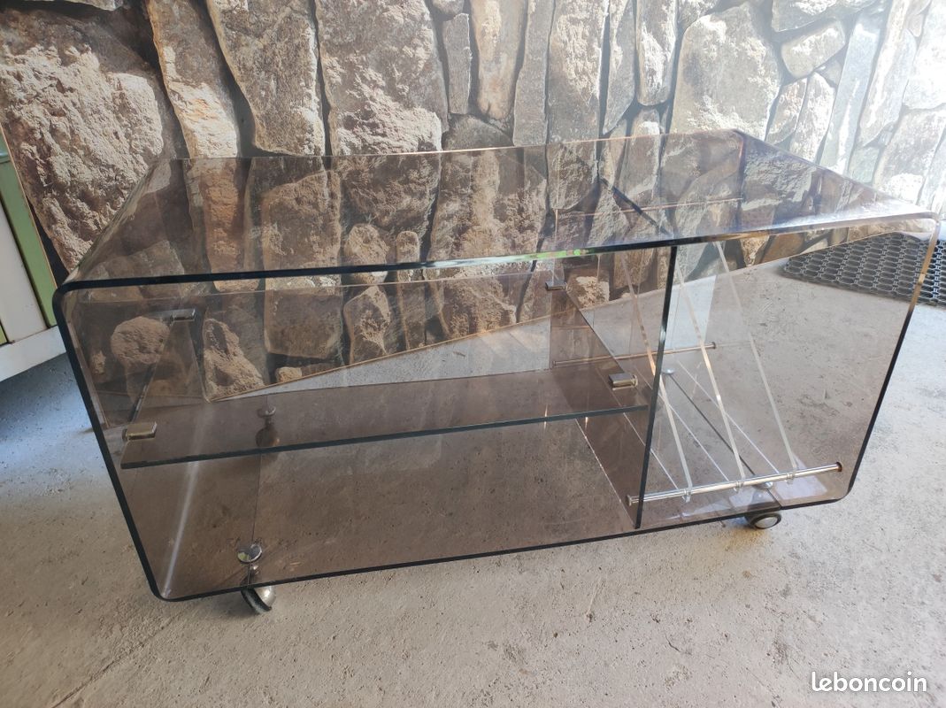 Meuble Hi-Fi Vintage Plexiglas (image 1)