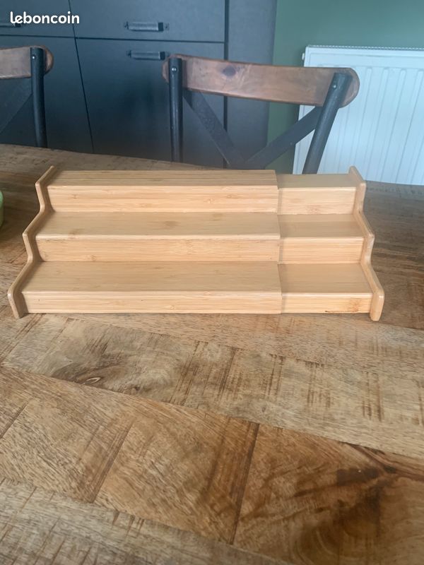 Lustiger Chef Étagère à épices en Bambou Extensible pour Cuisine (image 5)