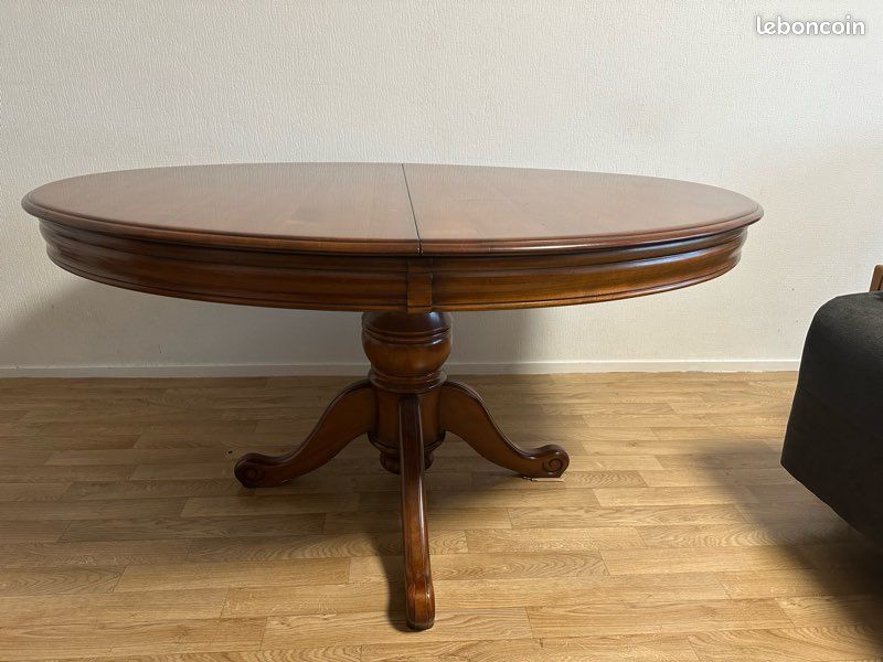 Table extensible vintage en bois massif (image 1)
