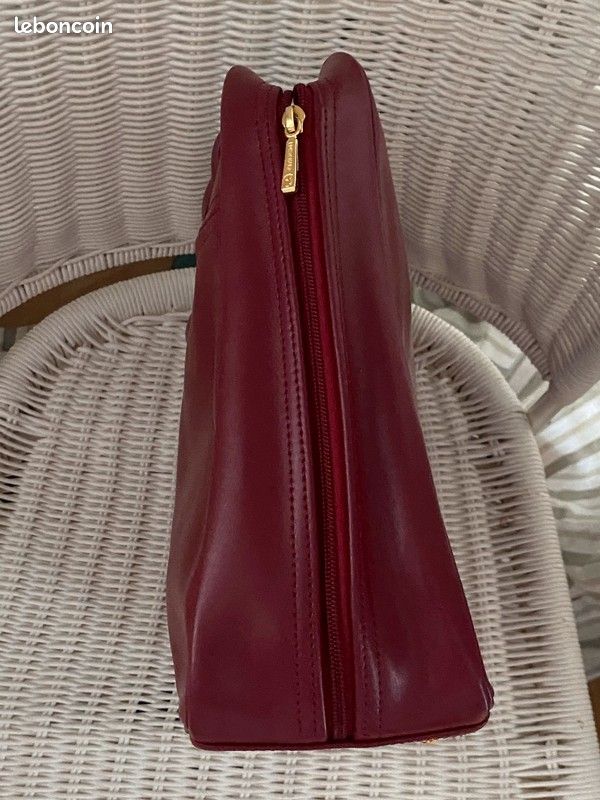 Sac à main cartable Lonchamp en cuir rouge bordeaux idéal travail/ cours- comme neuf (image 4)