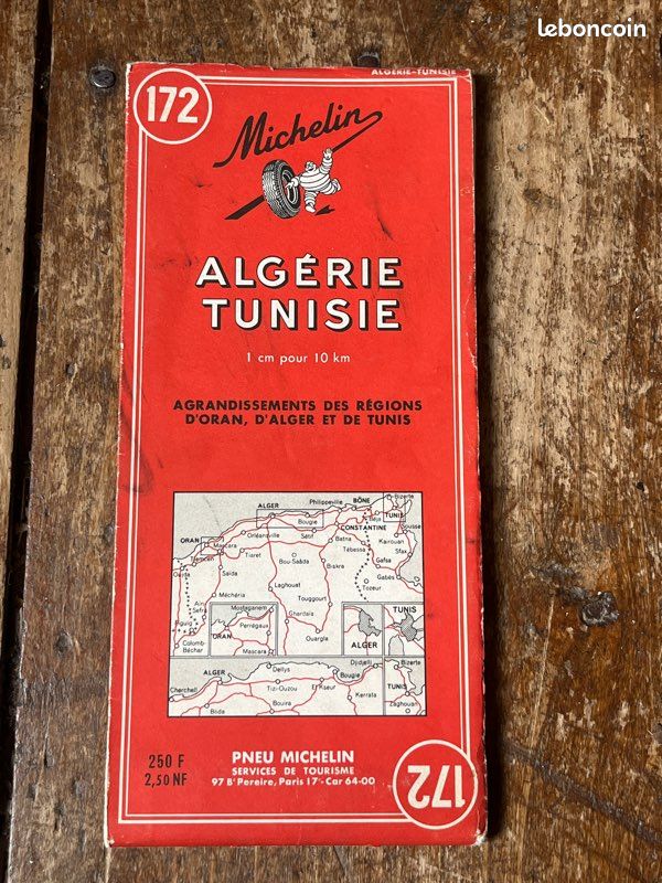Carte routière Michelin ancienne 173 Algérie Tunisie (image 1)