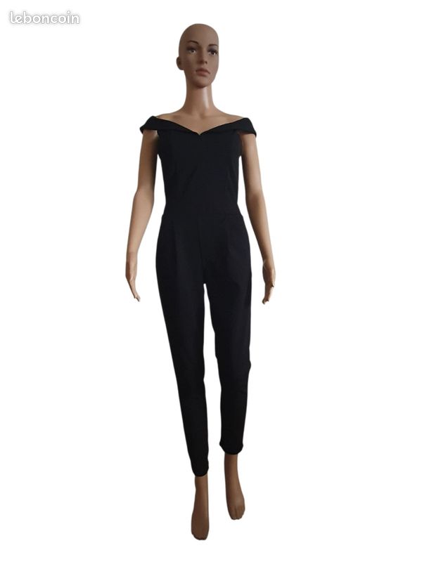 Combinaison Pantalon Chic- Encolure Bardot & Coupe Ajustée T34 (image 2)