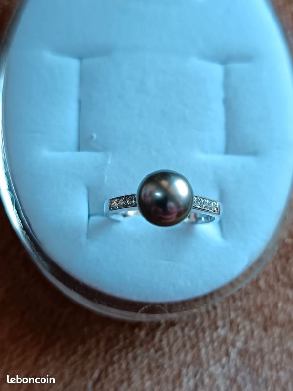 Bague or 18 karat perle tahiti diamants (image 5)