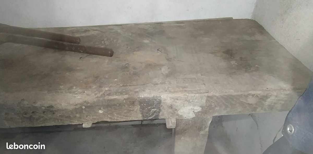 Etabli ancien en bois 195x70x72 (image 6)