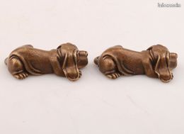 STATUETTE BRONZE CHIEN COUCHE laiton (image 5)
