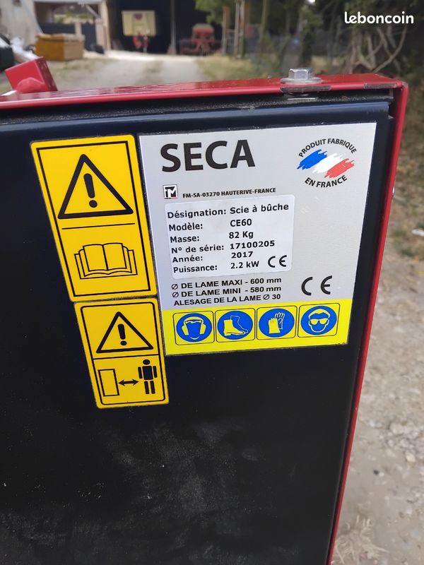 Scie à bûches SECA CE60 – Lame 600 mm – Fabrication française – Très bon état (image 1)