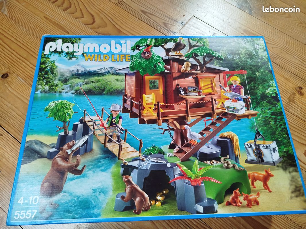Cabane dans les arbres Playmobil animaux et nourriture Jeux