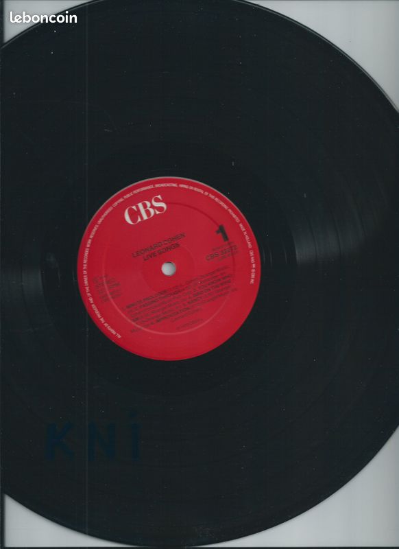 Vinyle 33T , Leonard Cohen ,Live songs 1973 (image 3)