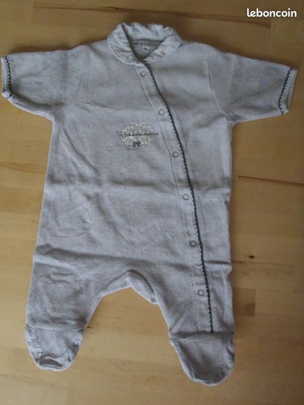 Pyjama gris fille - 3 mois (image 1)