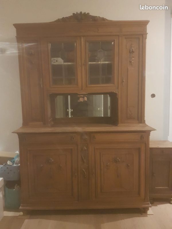 Buffet style Art nouveau en bois clair (image 7)