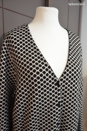 gilet MUCEM noir – Laine Mérinos recyclée – La Mécanique Du Pull