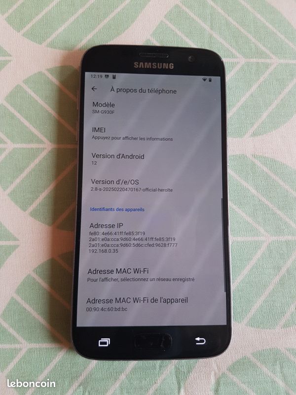 Galaxy S7 sous eOS => ANDROID 12 (image 2)