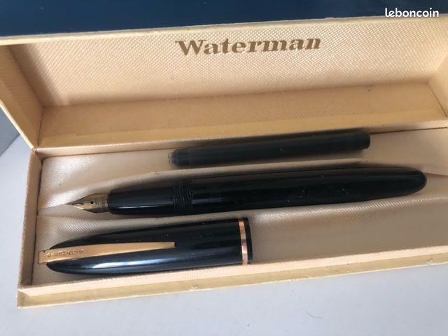 Stylo Plume Waterman Ancien De Collection - Stylo Vintage Plastique Noir - Occasion à Rénover