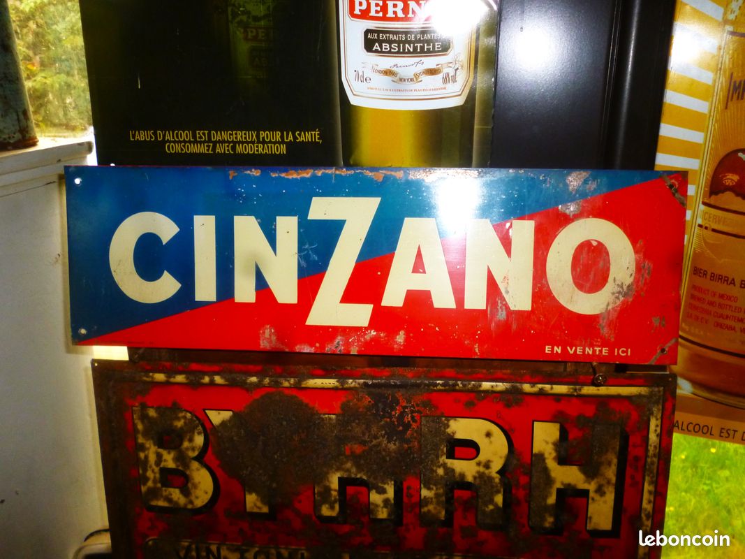 Tôle publicitaire originale SOL bira biere beer NO RICARD BYRRH CINZANO émaillée (image 4)