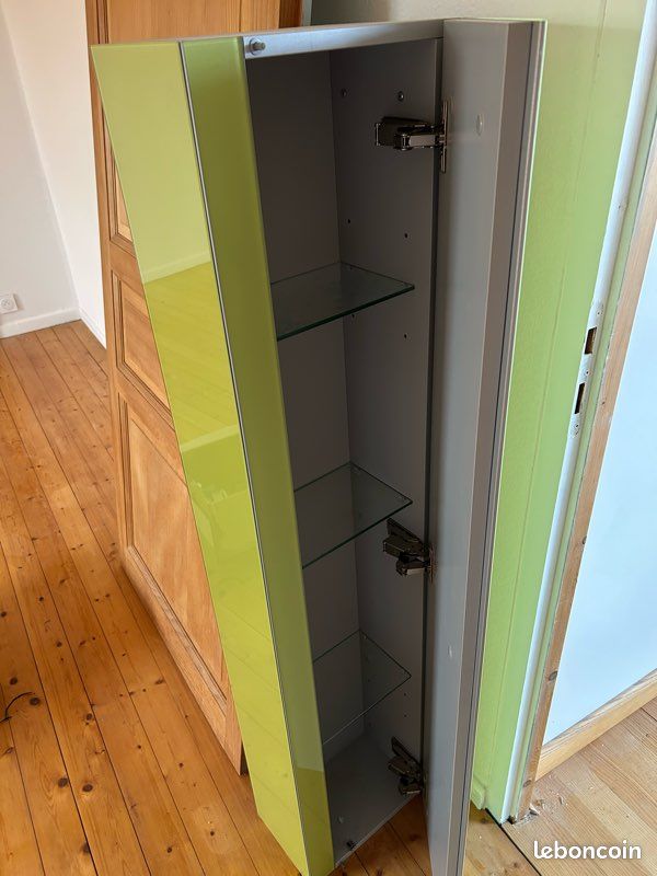 Meuble en verre vert salle de bain ou autre (image 2)