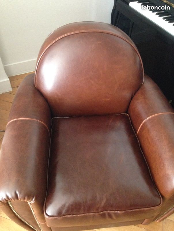 Fauteuil Club livré et sorti d'atelier en cuir - 31 (image 4)