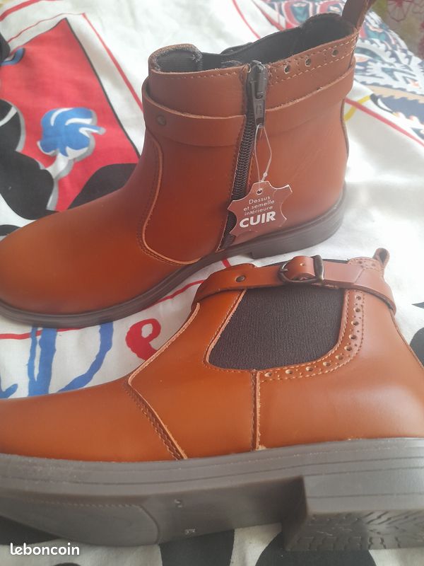 Bottines cuir marron. Pointure 37 (image 3)