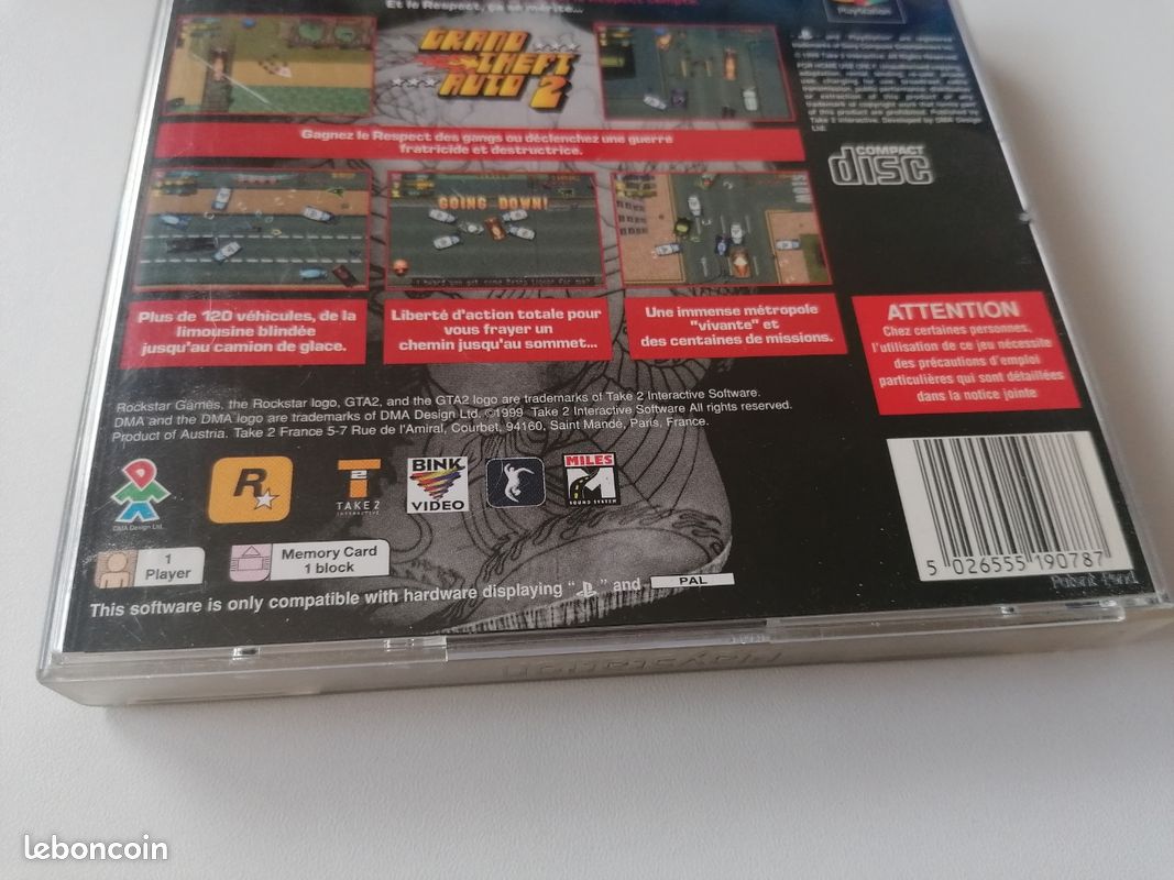 Jeu PS1 GTA 2 (Grand Theft Auto 2) - Occasion état Correct, Sans Notice