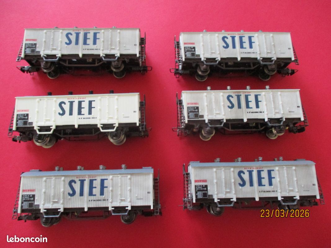 Lot De 5 Wagons Marchandises STEF – Jouef – Sans Boîte – Bon état D'usage
