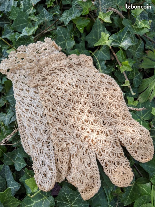 Gants dentelle ancienne fillette (image 3)