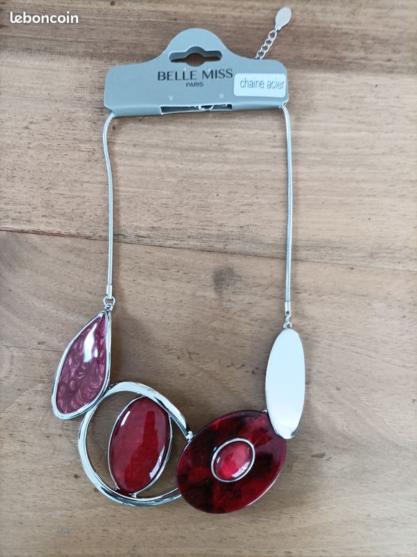 Collier fantaisie metal argente (image 1)