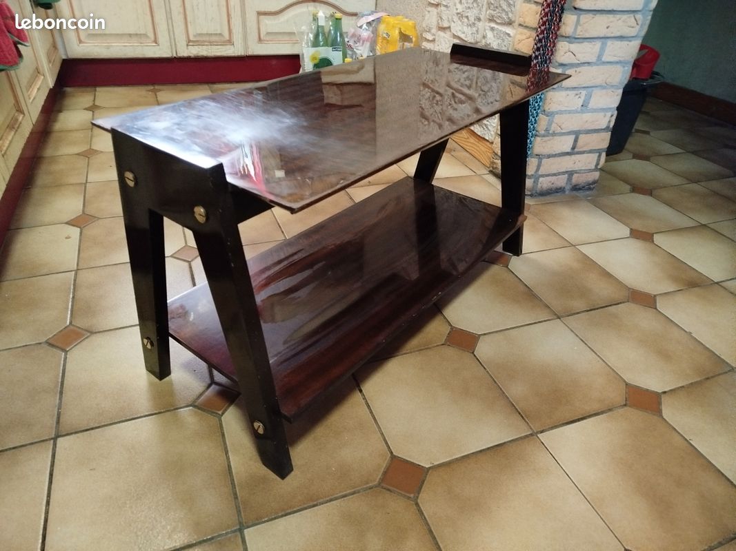 Table basse design vintage teck 1950/60's (image 9)