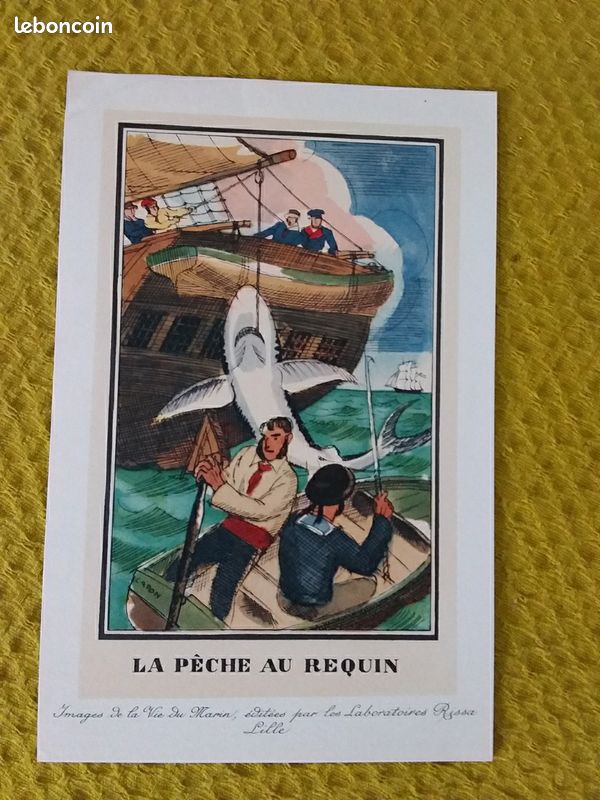 4 ANCIENS BUVARDS PUBLICITAIRES DES LABORATOIRES RISSA " IMAGE DE LA VIE DU MARIN" daté vers 1934 1935 (image 4)