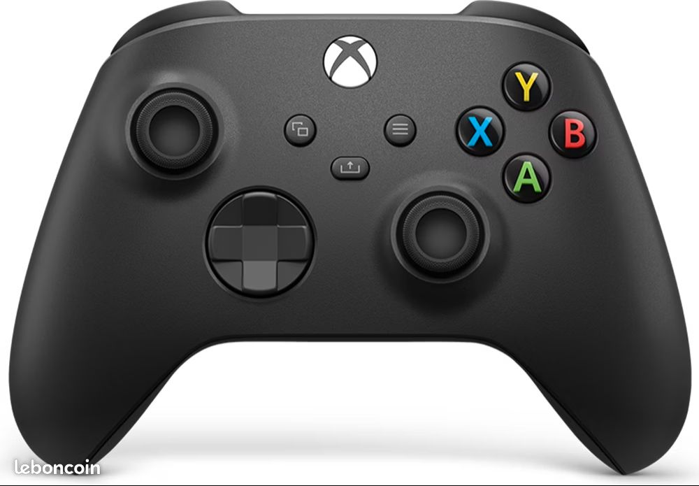 Manette xbox séries noir avec adaptateur sans fils usb pc et batterie rechargeable (image 1)