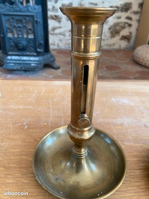Paire de bougeoirs en cuivre vintage (image 7)