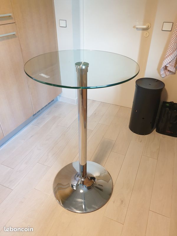 Table haute en verre (image 1)